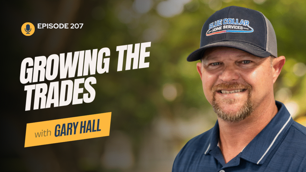 Gary Hall of Blue Collar Home Services Palm Harbor smiling in front of greenery, representing local trade growth and community focus.